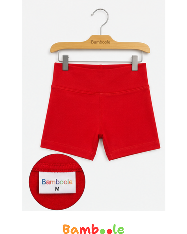 CALZA CORTA DEPORTIVA NIÑA ROJO DSO
