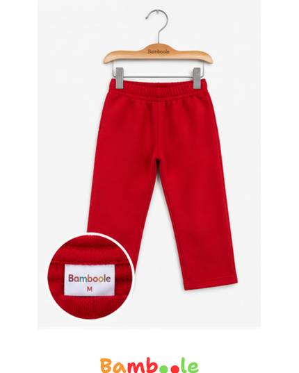 Pack Polerón Deportivo Gris y Pantalón Buzo Rojo DSO