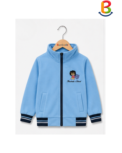 POLERON FRANELA CELESTE CON BORDADO LEÓN NIÑO TS