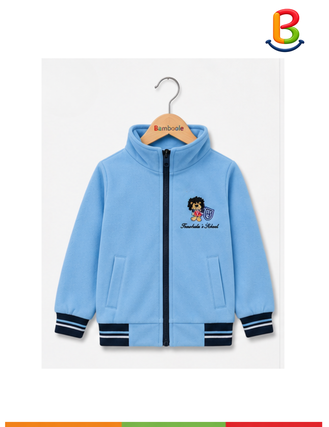 POLERON FRANELA CELESTE CON BORDADO LEÓN NIÑO TS