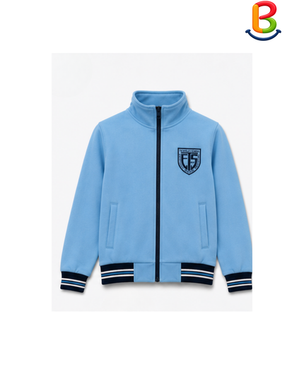 POLERON FRANELA CELESTE UNISEX BORDADO INSIGNIA TS