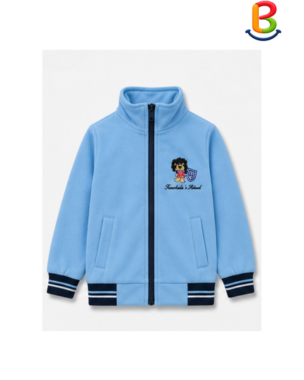 POLERON FRANELA CELESTE CON BORDADO LEÓN NIÑO TS