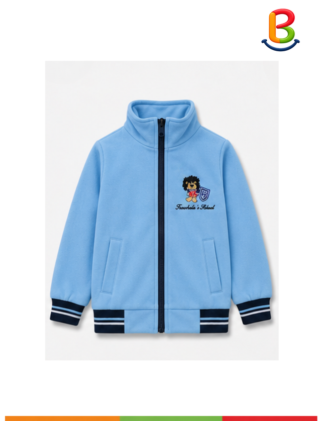 POLERON FRANELA CELESTE CON BORDADO LEÓN NIÑO TS