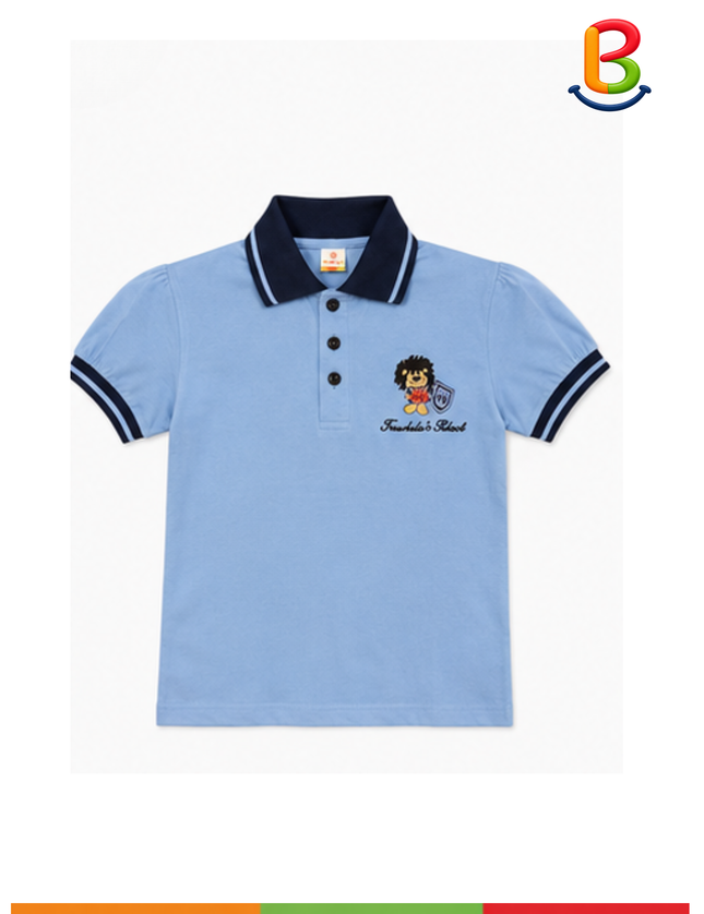 POLERA JERSEY CUELLO MANGA CORTA CON BORDADO LEÓN NIÑO TS