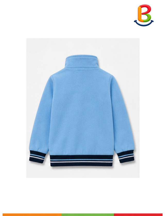 POLERON FRANELA CELESTE CON BORDADO LEÓN NIÑO TS