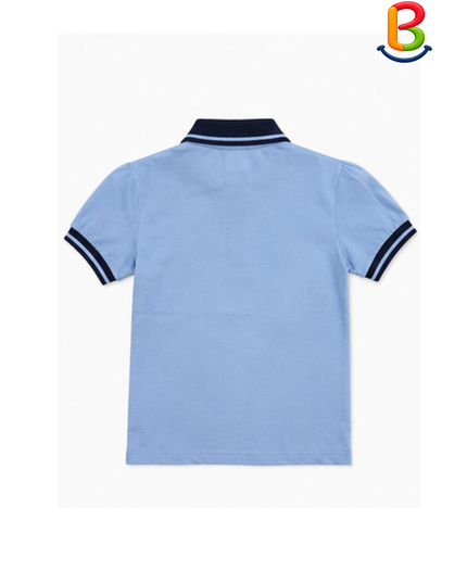 POLERA JERSEY CUELLO MANGA CORTA CON BORDADO LEÓN NIÑO TS