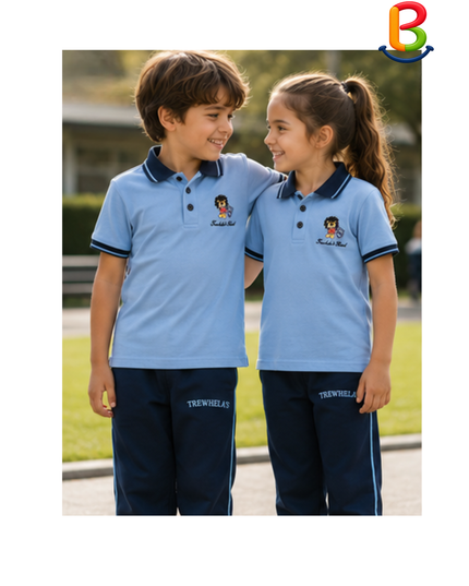 POLERA JERSEY CUELLO MANGA CORTA CON BORDADO LEÓN NIÑO TS