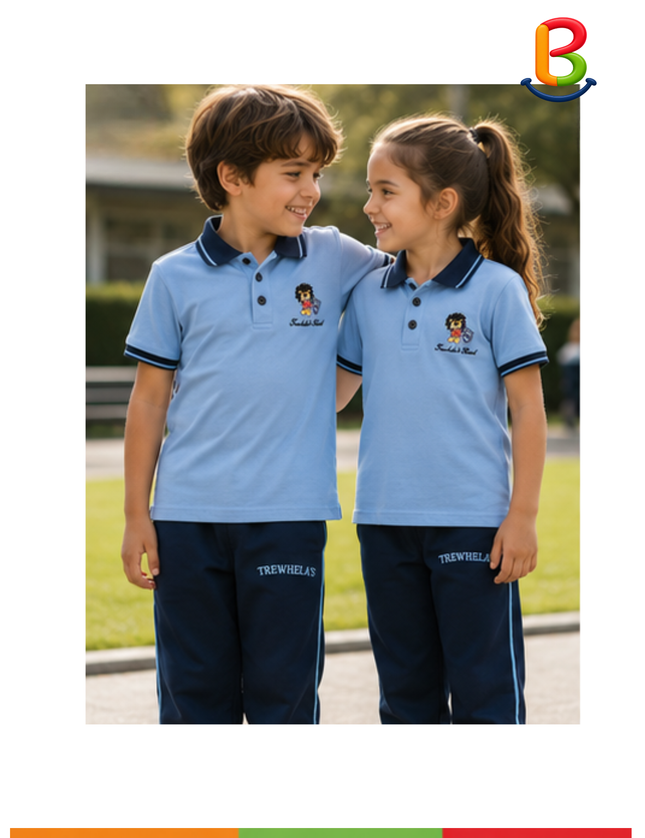 POLERA JERSEY CUELLO MANGA CORTA CON BORDADO LEÓN NIÑO TS