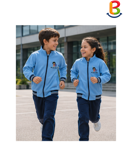 POLERON FRANELA CELESTE CON BORDADO LEÓN NIÑO TS