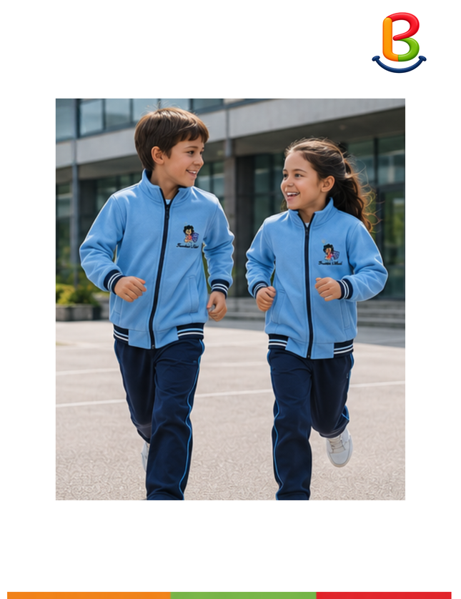 POLERON FRANELA CELESTE CON BORDADO LEÓN NIÑO TS