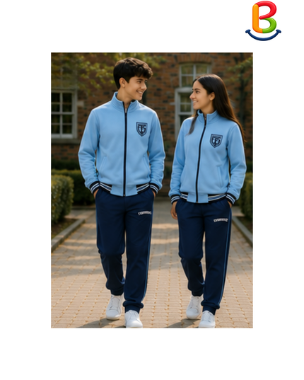 POLERON FRANELA CELESTE UNISEX BORDADO INSIGNIA TS