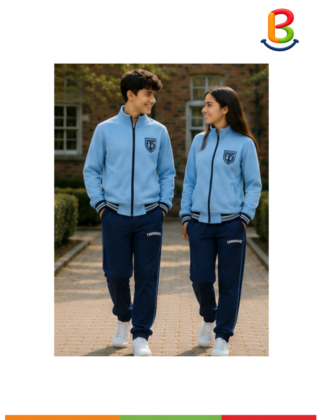 POLERON FRANELA CELESTE UNISEX BORDADO INSIGNIA TS
