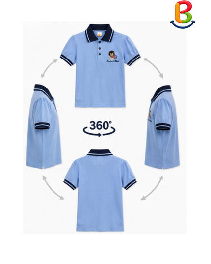 POLERA JERSEY CUELLO MANGA CORTA CON BORDADO LEÓN NIÑO TS