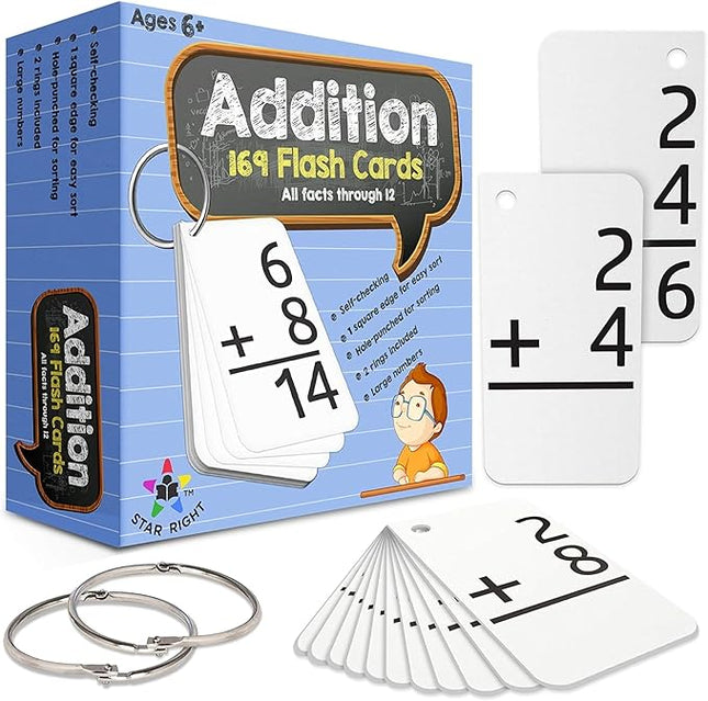 Flash Cards - Addition, 169 tarjetas de sumas