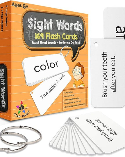 Flash Cards - Sight Words, 169 palabras de vista y oraciones
