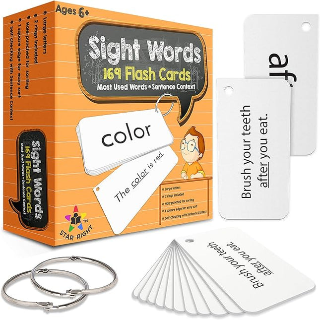 Flash Cards - Sight Words, 169 palabras de vista y oraciones