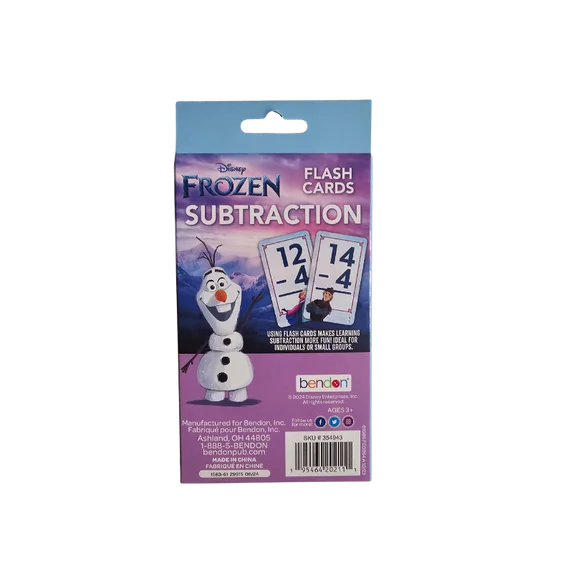 Flash Cards Frozen - Subtraction, 36 tarjetas de resta
