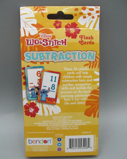 Flash Cards Lilo&Stiich - Subtraction, 36 tarjetas de resta