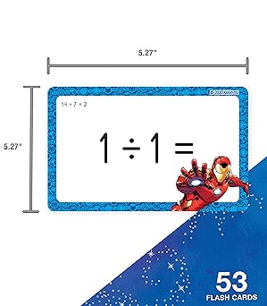 Flash Cards Marvel - Division, 54 tarjetas de división