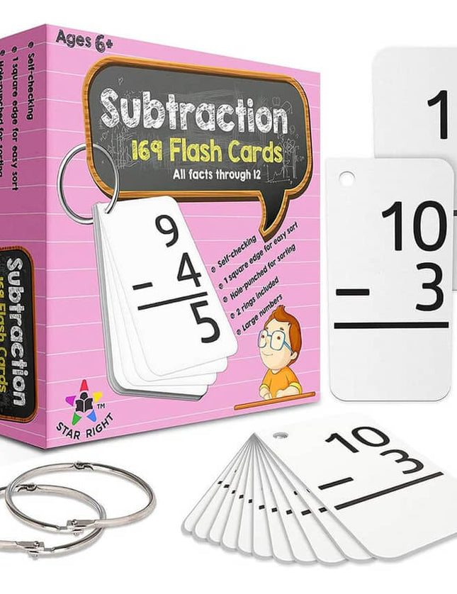 Flash Cards - Subtraction, 169 tarjetas de restas