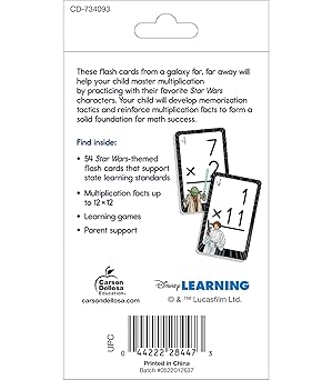 Flash Cards SW - Multiplication, 54 tarjetas de multiplicación